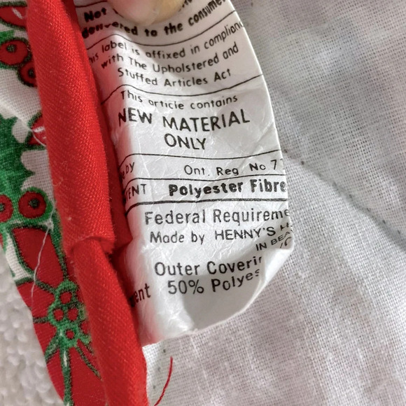 Vintage Red Green Festive Oval Christmas Placemats x2 - Picture 5 of 10